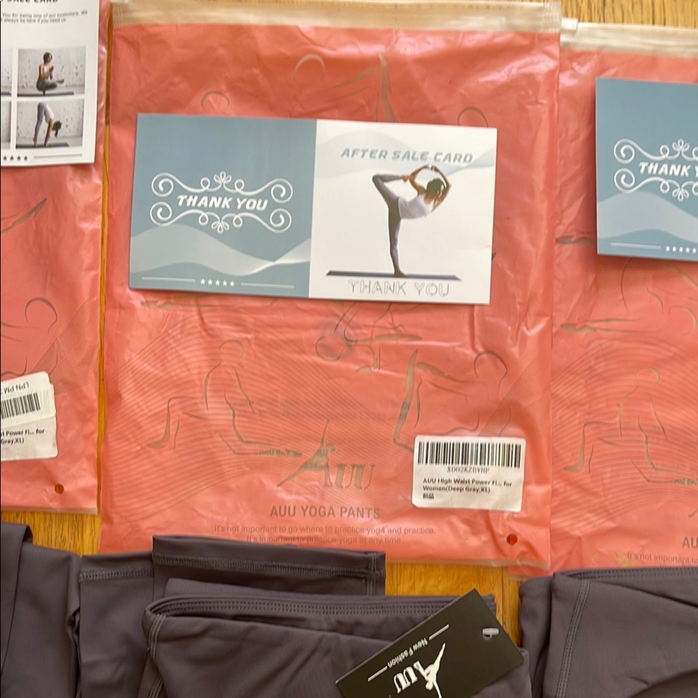 4 pairs Brand New AUU high waist Yoga Pants in Deep Gray XL
